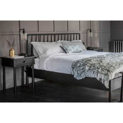 Gallery Direct Wycombe Black Oak 1 Drawer Bedside Table