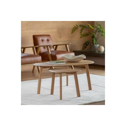 Gallery Direct Madrid Coffee Table Nest in Oak