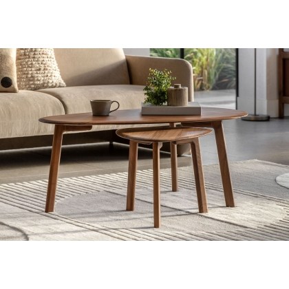 Gallery Direct Madrid Coffee Table Nest in Walnut Gallery Direct Madrid Coffee Table Nest in Walnut