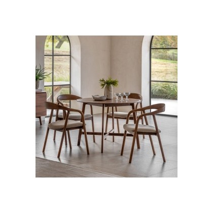 Gallery Direct Madrid Round Dining Table in Walnut