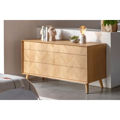 Gallery Direct Milano Oak 6 Drawer Chest of Drawers Gallery Direct Milano Oak 6 Drawer Chest of Drawers