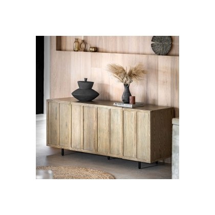 Gallery Direct Panelled Smoked Oak Large Sideboard Gallery Direct Panelled Smoked Oak Large Sideboard