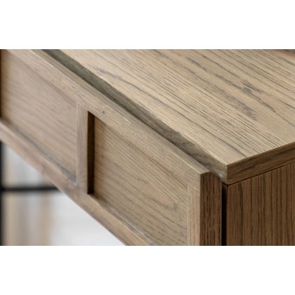Gallery Direct Panelled Smoked Oak Console Table