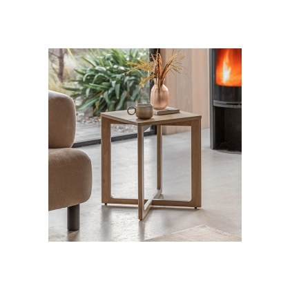 Gallery Direct Panelled Smoked Oak Side Table
