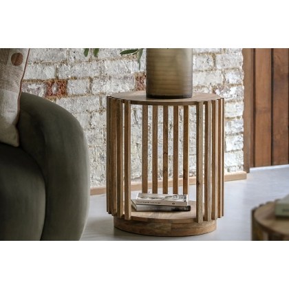 Gallery Direct Voss Mango Wood Slatted Side Table