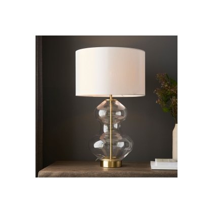 Gallery Direct Kelda Shaped Table Lamp Bright Nickel