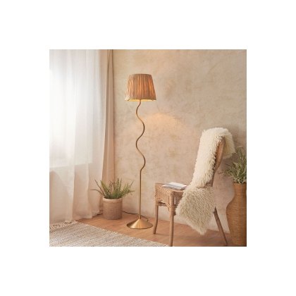 Gallery Direct Wriggle 1 Floor Lamp Brushed Aged Brass