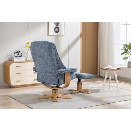 Sardinia Swivel Recliner Chair & Stool