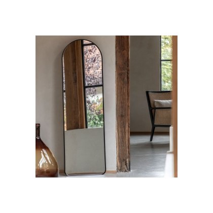 Gallery Direct Holworth Arch Mirror Black 450x35x1500mm Gallery Direct Holworth Arch Mirror Black 450x35x1500mm