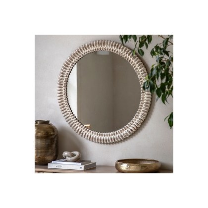 Gallery Direct Pimlico Round Mirror White Wash 900mm Gallery Direct Pimlico Round Mirror White Wash 900mm