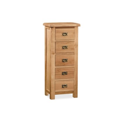 Salisbury Waxed Premium Oak Tallboy Chest Of Drawers