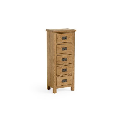 Salisbury Waxed Premium Oak Tallboy Chest Of Drawers