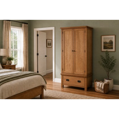 Salisbury Waxed Premium Oak Gents Wardrobe