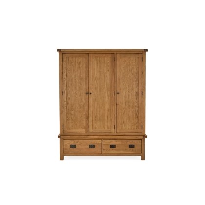 Salisbury Waxed Premium Oak Triple Wardrobe
