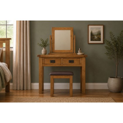Salisbury Waxed Premium Oak Dressing Table Stool