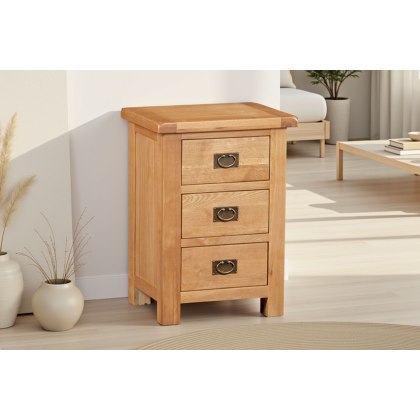 Salisbury Waxed Premium Oak Wide Bedside Table