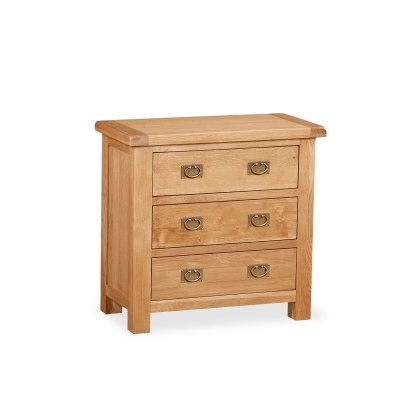 Salisbury Waxed Premium Oak 3 Drawer Chest Of Drawers