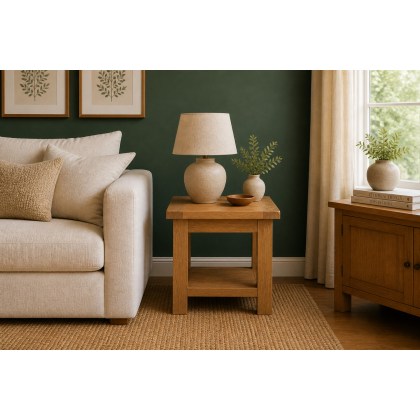 Salisbury Waxed Premium Oak Lamp Table