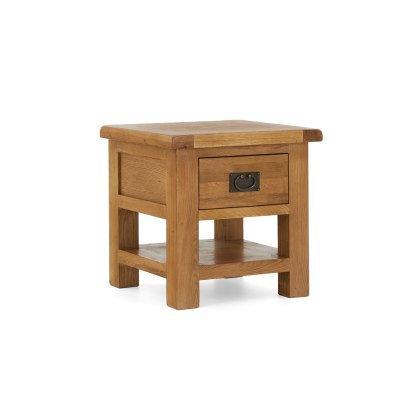 Salisbury Waxed Premium Oak Lamp Table With Drawer