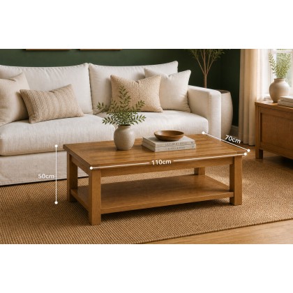 Salisbury Waxed Premium Oak Large Coffee Table