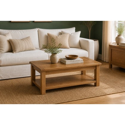 Salisbury Waxed Premium Oak Large Coffee Table