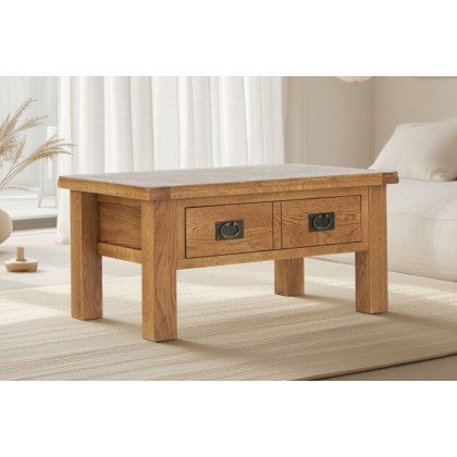 Salisbury Waxed Premium Oak Coffee Table With Drawer