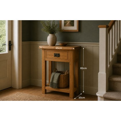 Salisbury Waxed Premium Oak Telephone Table