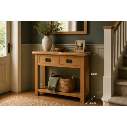 Salisbury Waxed Premium Oak Console Table