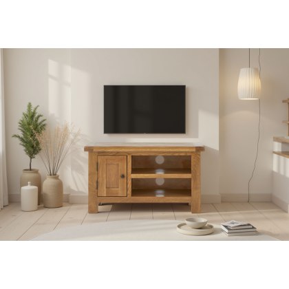 Salisbury Waxed Premium Oak Small Media Stand Salisbury Waxed Premium Oak Small Media Stand