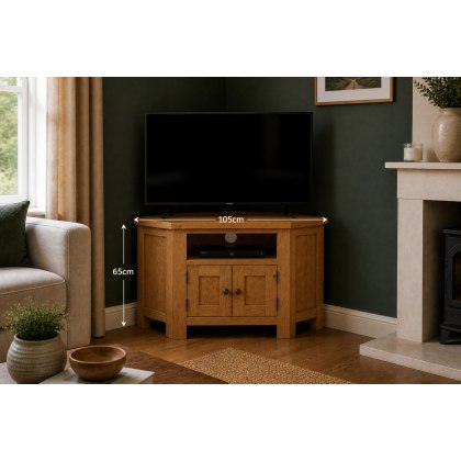 Salisbury Waxed Premium Oak Corner Tv Unit