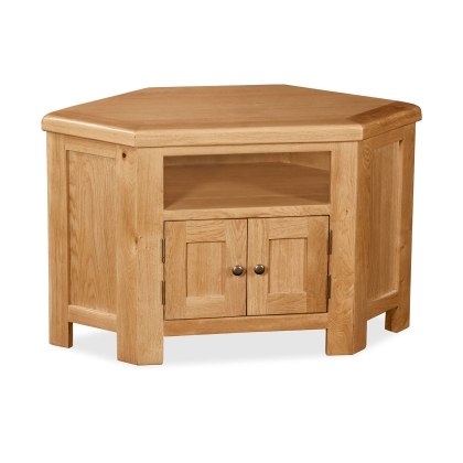 Salisbury Waxed Premium Oak Corner Tv Unit