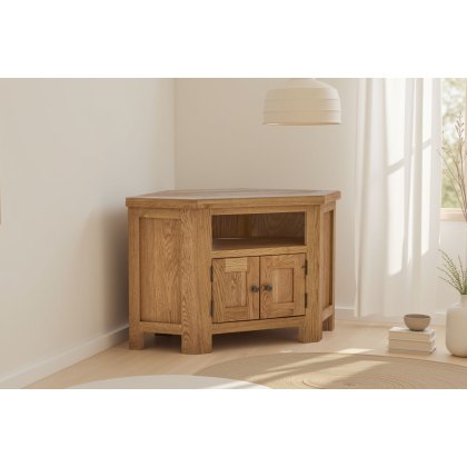 Salisbury Waxed Premium Oak Corner Tv Unit