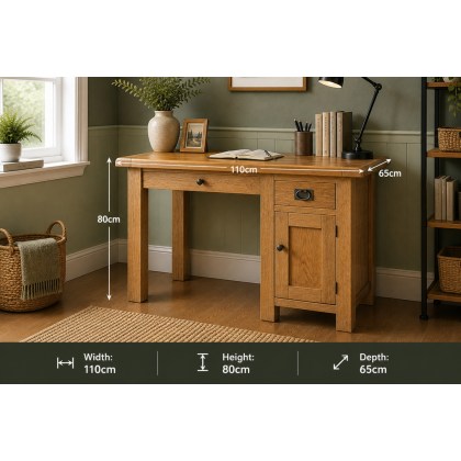 Salisbury Waxed Premium Oak Single Desk