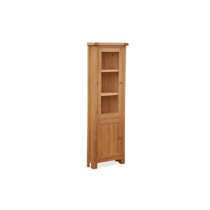 Salisbury Waxed Premium Oak Corner Display Cabinet