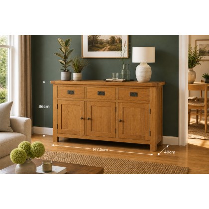 Salisbury Waxed Premium Oak Large Sideboard