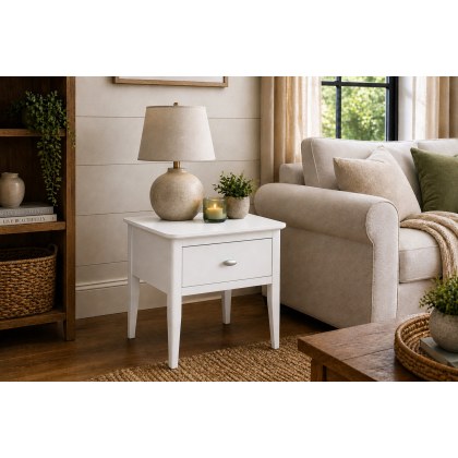 Hampstead Painted White Lamp Table Self Assembly