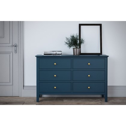 Harrogate Painted Blue 6 Drawers Chest Of Drawers