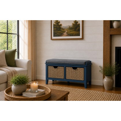 Harrogate Painted Blue Storage Bench