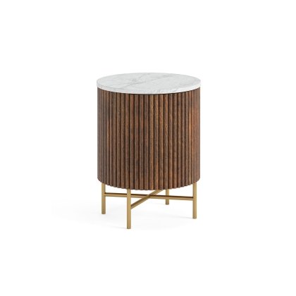 Harvard Reeded Mango Wood Storage Cupboard with Marble Top Harvard Reeded Mango Wood Storage Cupboard with Marble Top