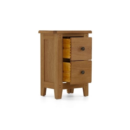 Burford Country Oak Narrow Bedside Table