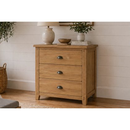 Burford Country Oak 3 Drawer Chest of Drawers