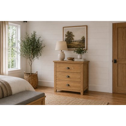 Burford Country Oak 3 Drawer Chest of Drawers