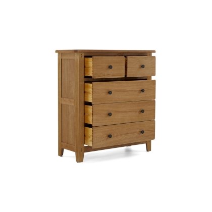 Burford Country Oak 2 Over 3 Chest of Drawers