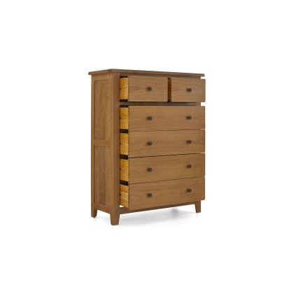 Burford Country Oak 6 Drawer Chest of Drawers
