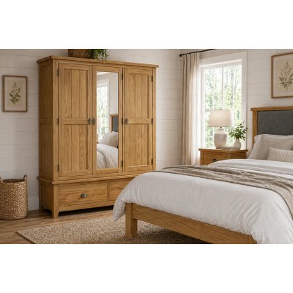 Burford Country Oak Triple Wardrobe
