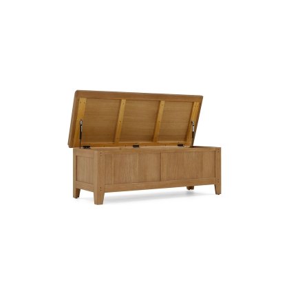 Burford Country Oak Storage Bench Blanket Box