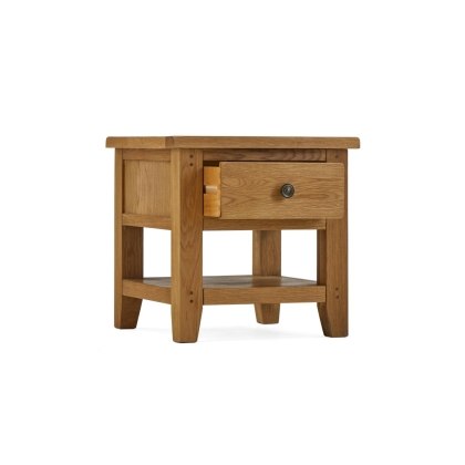 Burford Country Oak Lamp Table with Drawer Burford Country Oak Lamp Table with Drawer