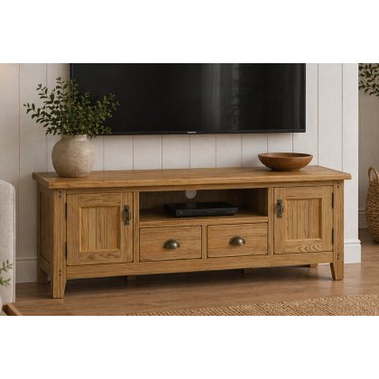 Burford Country Oak 180cm Large TV Unit