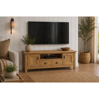 Burford Country Oak 180cm Large TV Unit