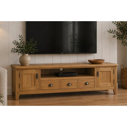 Burford Country Oak 210cm Extra Large TV Unit